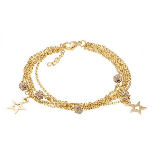 Chain ball star armband goud - iXXXi
