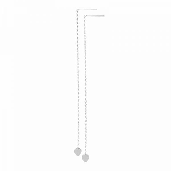 Chain heart oorbellen zilver - iXXXi